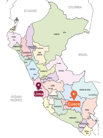 Map showing where is Cusco in Peru