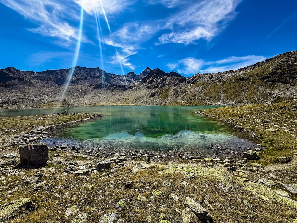 Main Jöriseen lake on a sunny day