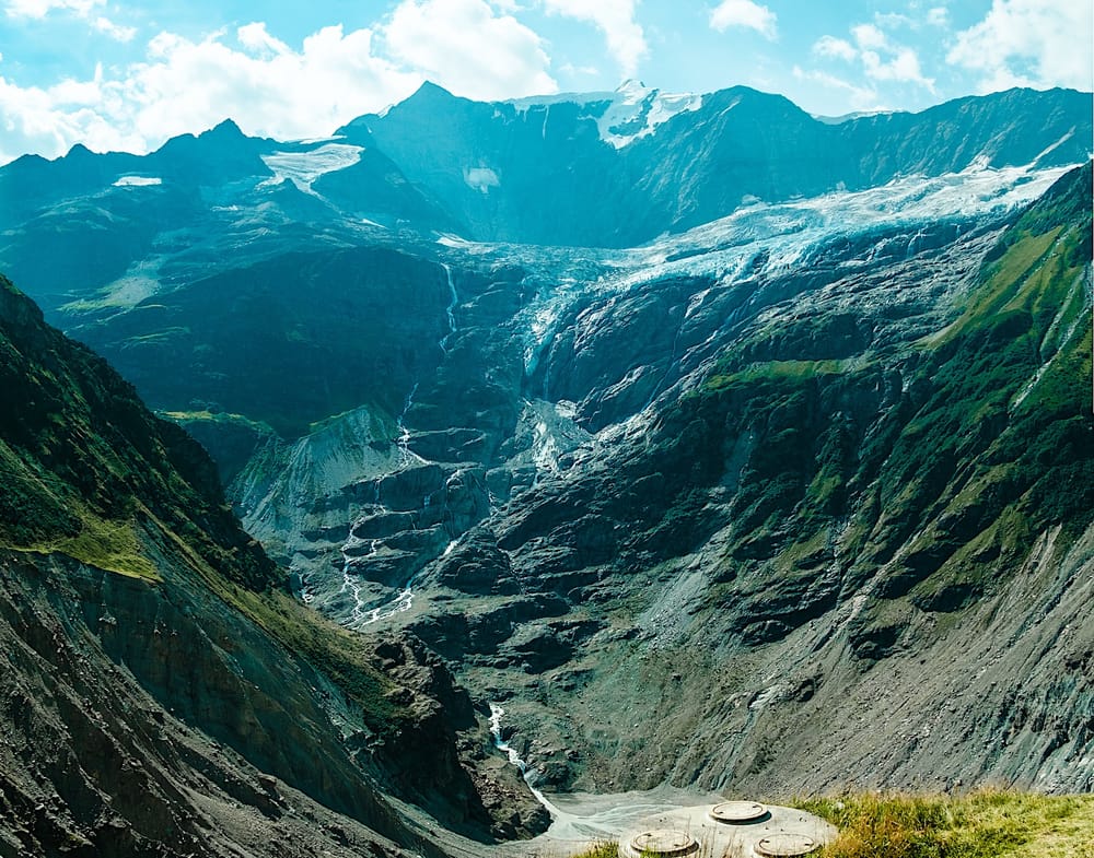 Lower Grindelwald Glacier seen from the Bäregg Hut terrace